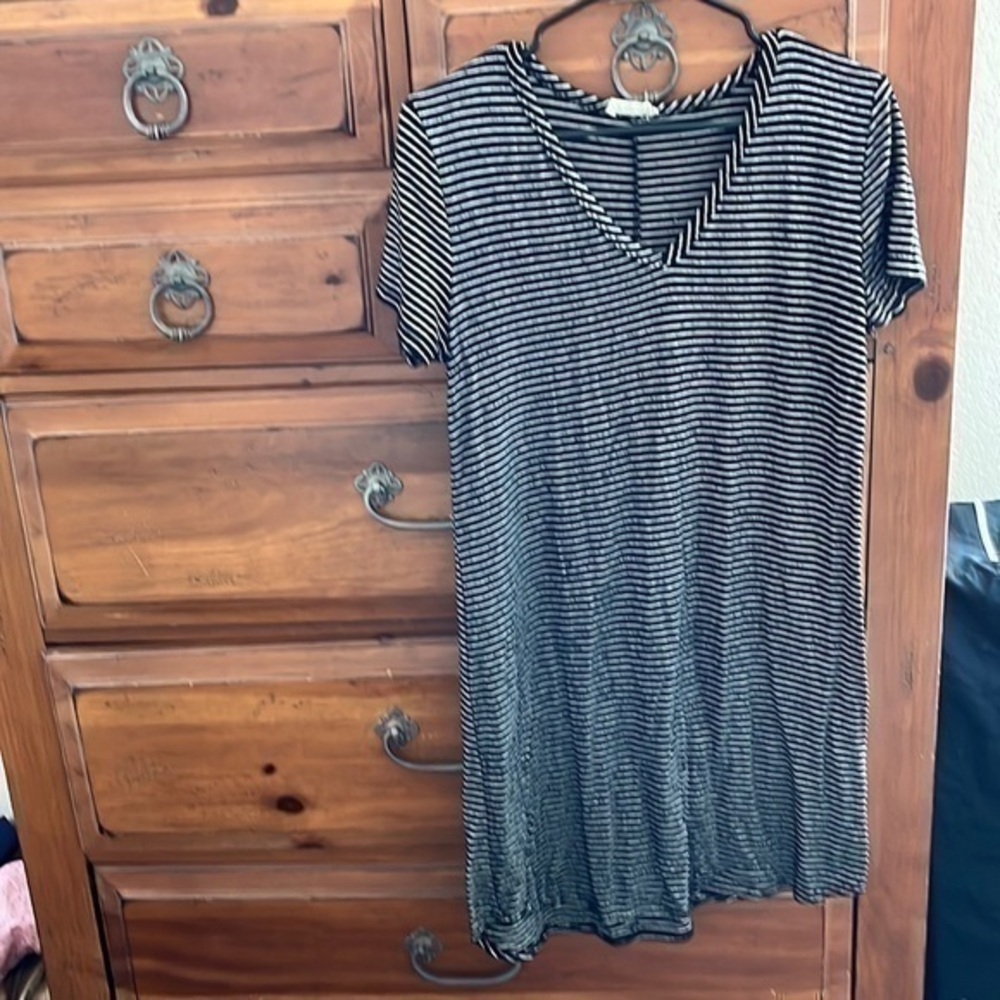 Olivia Rae Blue And White Striped T-shirt Dress Size Small NWOT